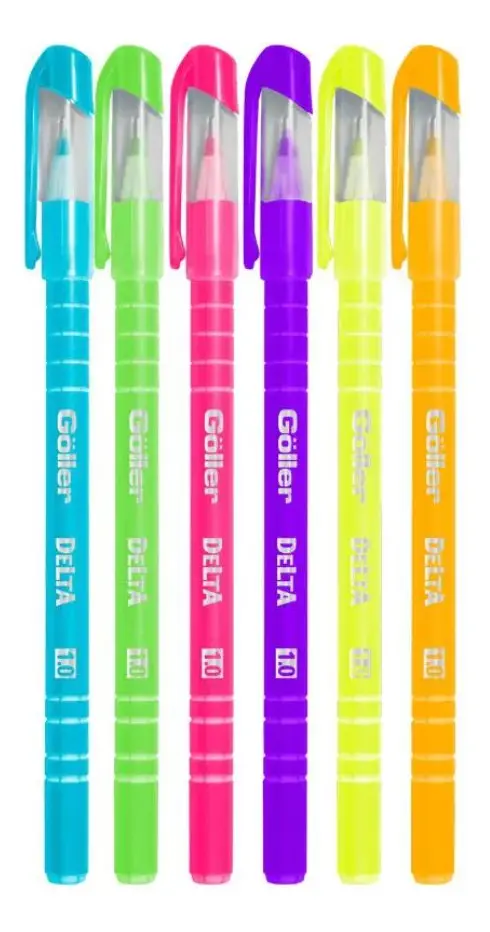 Canetas neon coloridas
